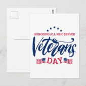 退役軍人の日 - すべての従軍者に敬意を表して ポストカード (正面/裏面)
