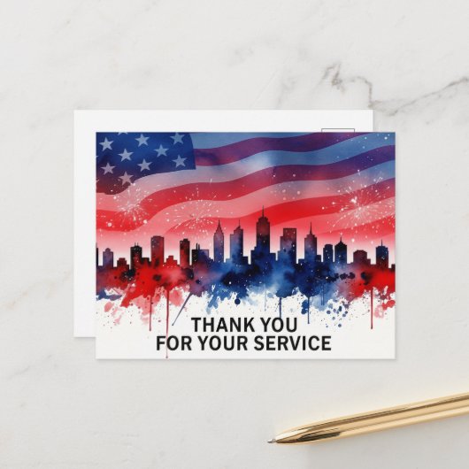 退役軍人の日 - すべての従軍者に敬意を表す ポストカード (正面/裏面インサイチュ)