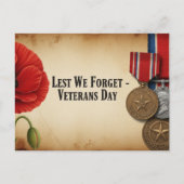 退役軍人の日 - すべての従軍者に敬意を表す ポストカード (正面)