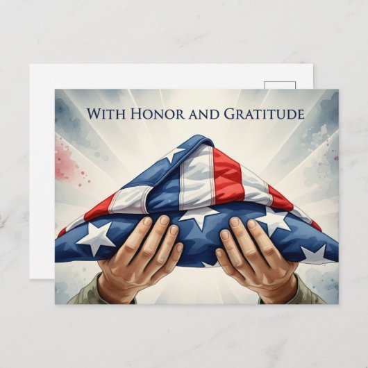 退役軍人の日 - すべての従軍者に敬意を表す ポストカード (正面/裏面)