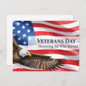 退役軍人の日 - すべての従軍者に敬意を表す ポストカード (正面/裏面)