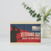 退役軍人の日 - すべての従軍者に敬意を表す ポストカード (スタンド正面)