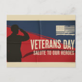 退役軍人の日 - すべての従軍者に敬意を表す ポストカード (正面)