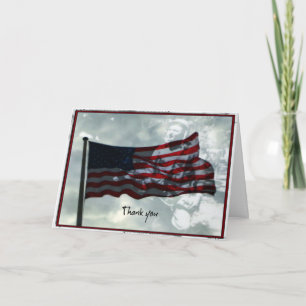 退役軍人の日,アメリカ国旗と第二次世界大戦退役軍人 サンキューカード