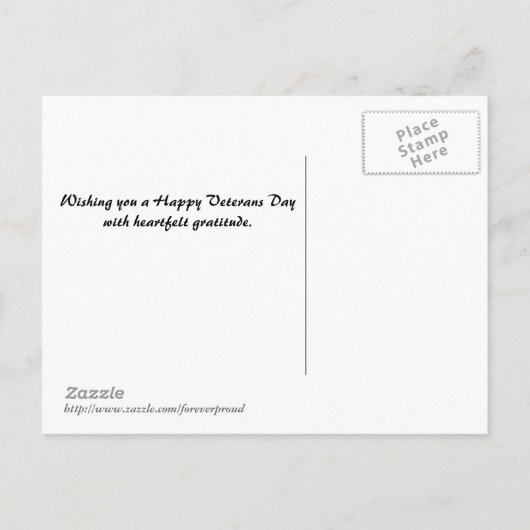 退役軍人の日 アメリカ国旗 感謝の気持ち ポストカード (裏面)