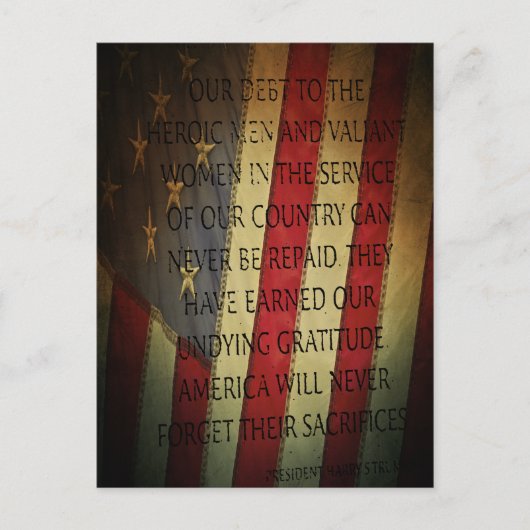 退役軍人の日 ハリー・S・トルーマン ポストカード (正面)