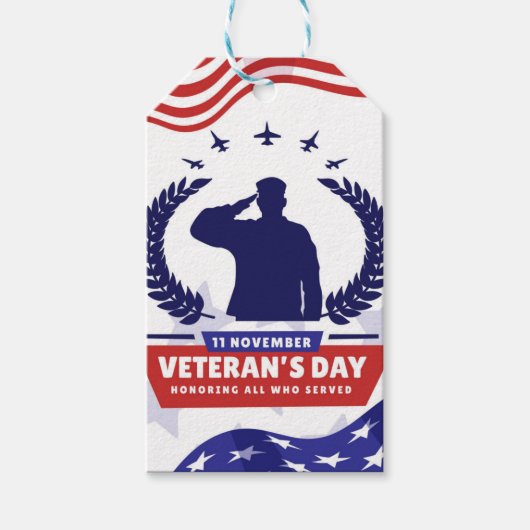 退役軍人の日 – 務めた全員を称える ギフトタグ (正面)