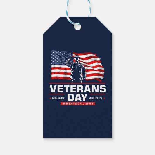 退役軍人の日 – 務めた全員を称える ギフトタグ (正面)