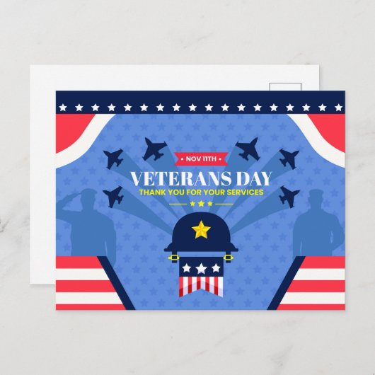 退役軍人の日 – 務めた全員を称える シーズンポストカード (正面/裏面)