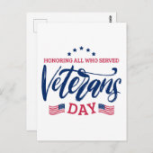退役軍人の日 – 務めた全員を称える ポストカード (正面/裏面)