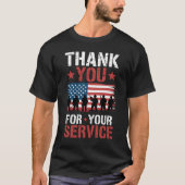 退役軍人の日 奉仕への感謝 Tシャツ (正面)