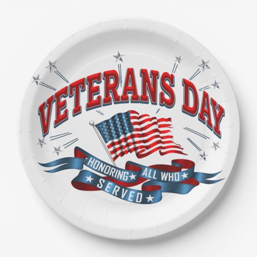 「退役軍人の日」紙プレート ペーパープレート (正面)