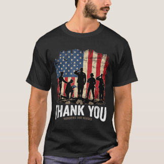 退役軍人の日 - 軍の英雄に感謝を Tシャツ