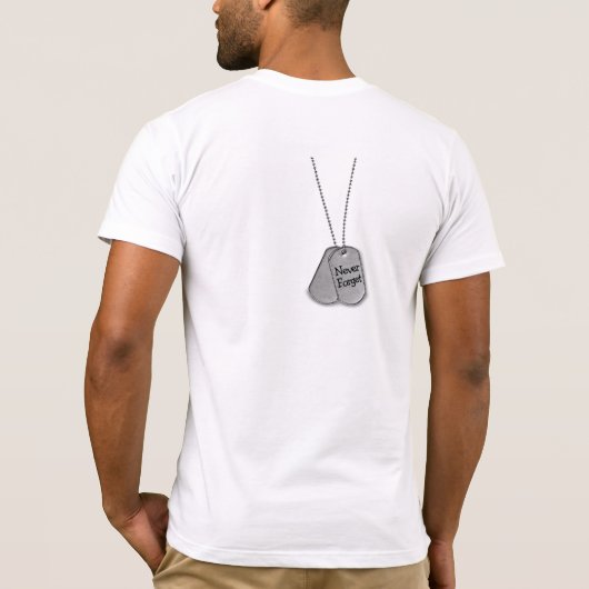 退役軍人の犬のタグありがとうTシャツ Tシャツ (裏面)