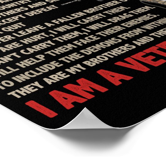 退役軍人のcreed私は退役軍人である誇らしげに今スタンバイ ポスター (角)