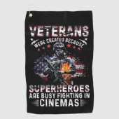 退役軍人はシネマ忙しスのスーパーヒーロー ゴルフタオル (正面)