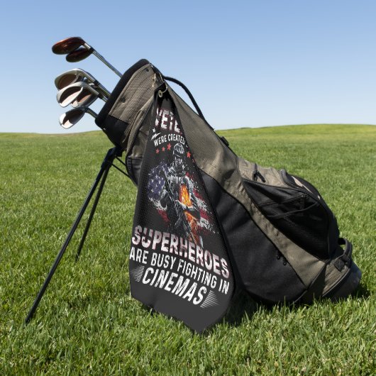 退役軍人はシネマ忙しスのスーパーヒーロー ゴルフタオル (グリーン)