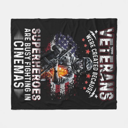 退役軍人はシネマ忙しスのスーパーヒーロー フリースブランケット (正面(横))