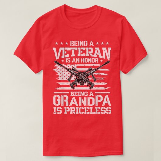 退役軍人は名誉であり祖父はPri Tシャツ (デザイン正面)