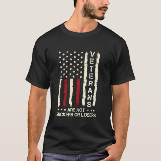 退役軍人は吸い物でも敗者でも愛国的なアメリカでもない Tシャツ (正面)