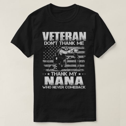 退役軍人は感謝してい私のNANA感謝していは決してCOM Tシャツ (デザイン正面)