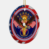 退役軍人は編集しましたり及び変えます背景色をカスタマイズ セラミックオーナメント (右)