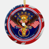 退役軍人は編集しましたり及び変えます背景色をカスタマイズ セラミックオーナメント (正面)