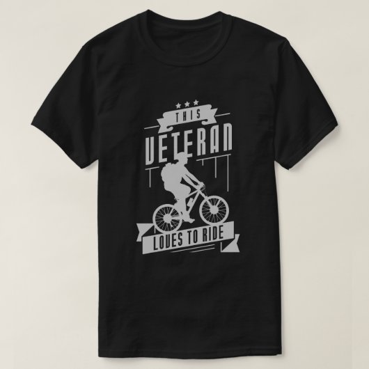 退役軍人は自転車に乗るのが好き Tシャツ (デザイン正面)