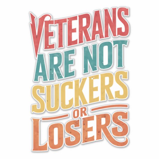 退役軍人は負け犬でも負け犬でもない シール (正面)