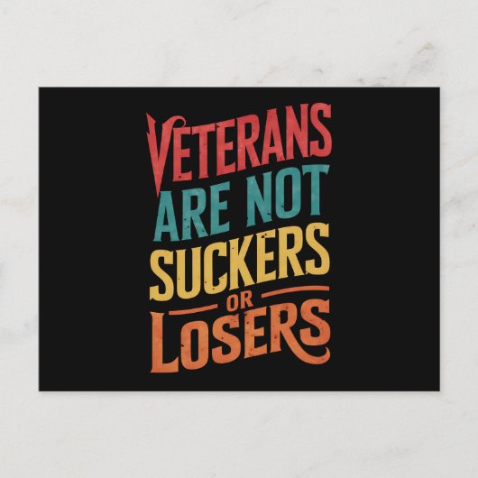 退役軍人は負け犬でも負け犬でもない ポストカード (正面)