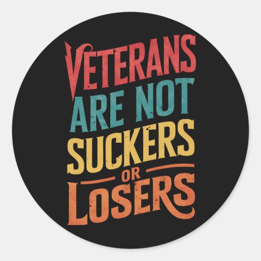 退役軍人は負け犬でも負け犬でもない ラウンドシール (正面)