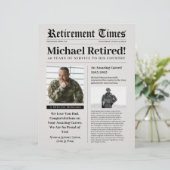 退役軍人への新聞スタイルの退職祝いギフト レターヘッド (スタンド正面)