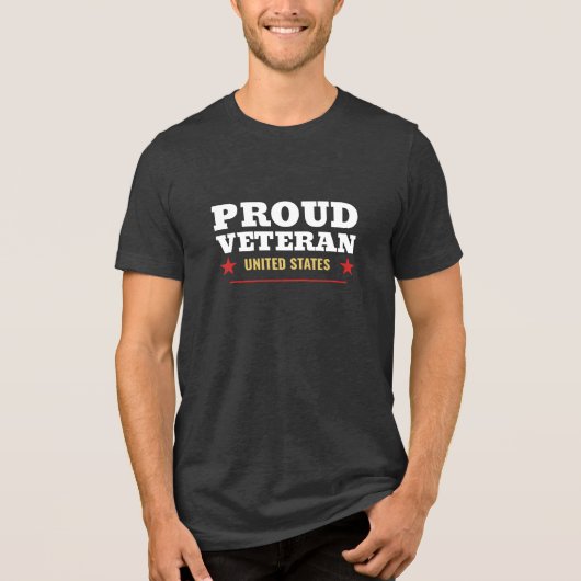 退役軍人を誇りに – アメリカ軍服 トライブレンドTシャツ (正面)