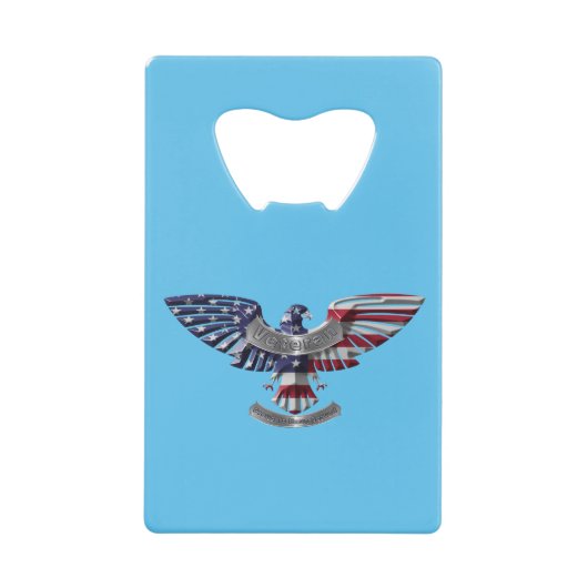 退役軍人アメリカン誇りを持った・イーグル クレジットカード栓抜き (正面)