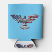 退役軍人アメリカン誇りを持った・イーグル 缶クーラー (正面)
