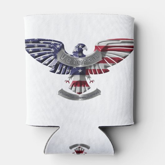 退役軍人アメリカン誇りを持った・イーグル 缶クーラー (裏面)