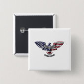 退役軍人アメリカン誇りを持った・イーグル 缶バッジ (正面&裏面)