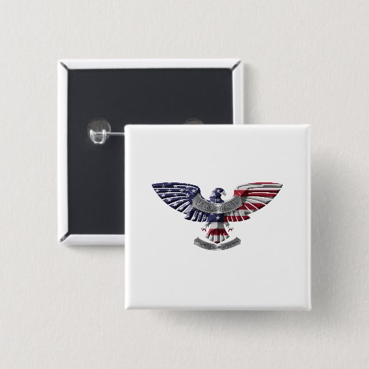 退役軍人アメリカン誇りを持った・イーグル 缶バッジ (正面&裏面)