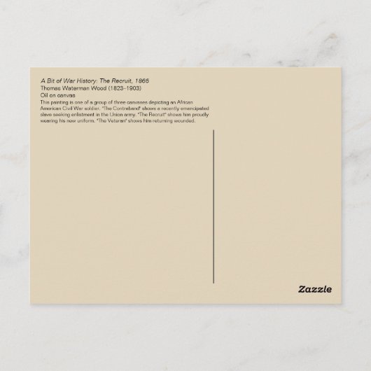 退役軍人ウッド – 南北戦争アフリカ系アメリカ人 ポストカード (裏面)
