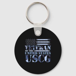 退役軍人オブ統一されたザ州Uscg迷彩柄アメリカンフララ キーホルダー