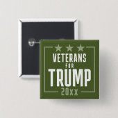 退役軍人オリーブグリーンforトランプ – 2024 缶バッジ (正面&裏面)