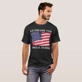 退役軍人カマラハリス2024年選挙米国旗 Tシャツ (正面フル)
