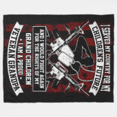 退役軍人グランパ フリースブランケット (正面(横))