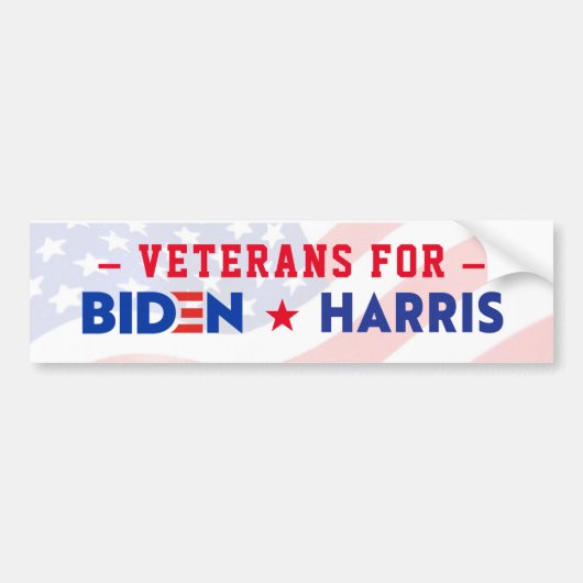 退役軍人ズJOEバイデン氏&KAMALA HARRIS 2020 バンパーステッカー (正面)