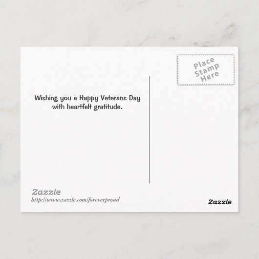 退役軍人デイアメリカ国旗とイーグルポストカード ポストカード (裏面)