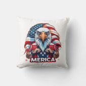 退役軍人デイアメリカ国旗Merica愛国的イーグル クッション (正面)