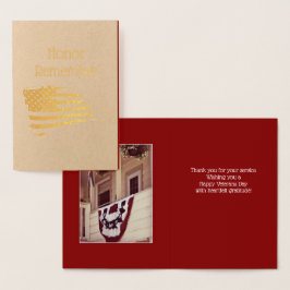 退役軍人デイサンキューゴールドフォイルカード 箔カード