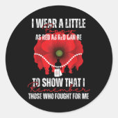 退役軍人デイレッドポピーフラワーアメリカメモリアルデー ラウンドシール (正面)