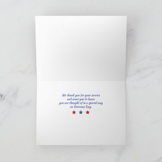 退役軍人デイ愛国的な考え軍隊の皆様 カード (内部)