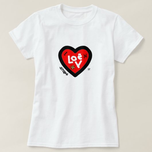 退役軍人ハート（愛を知っている） Tシャツ (デザイン正面)